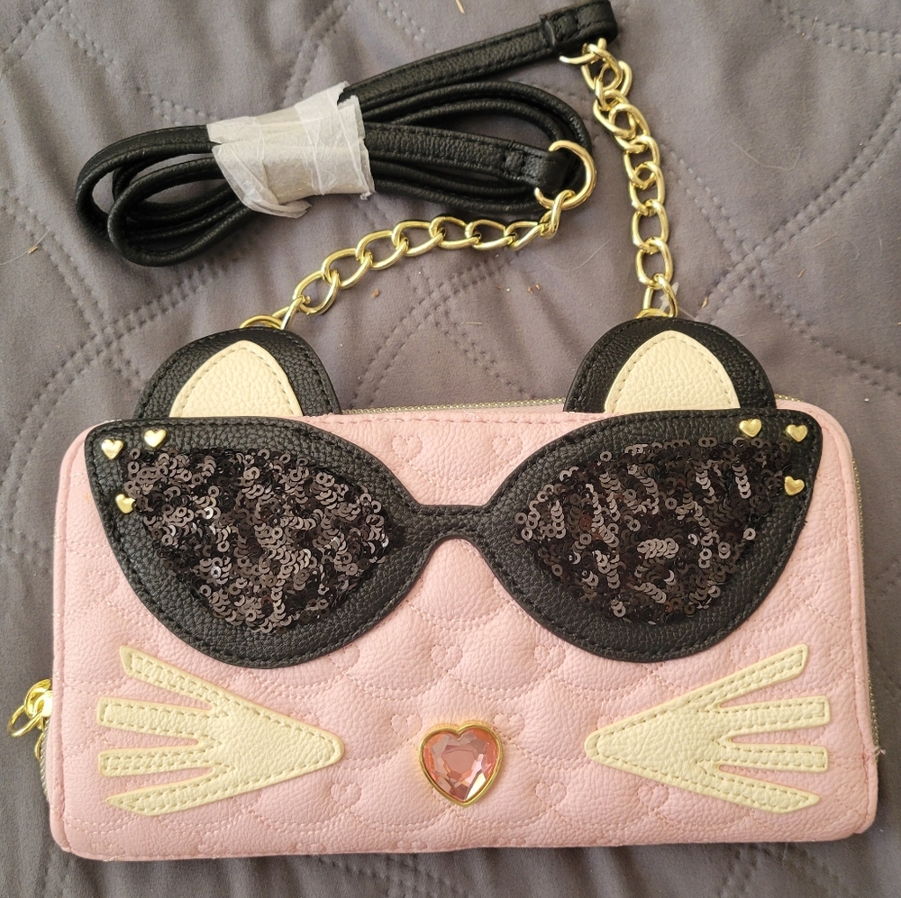 Authentic Betsy Johnson Kitty Cat Crossbody/clutch